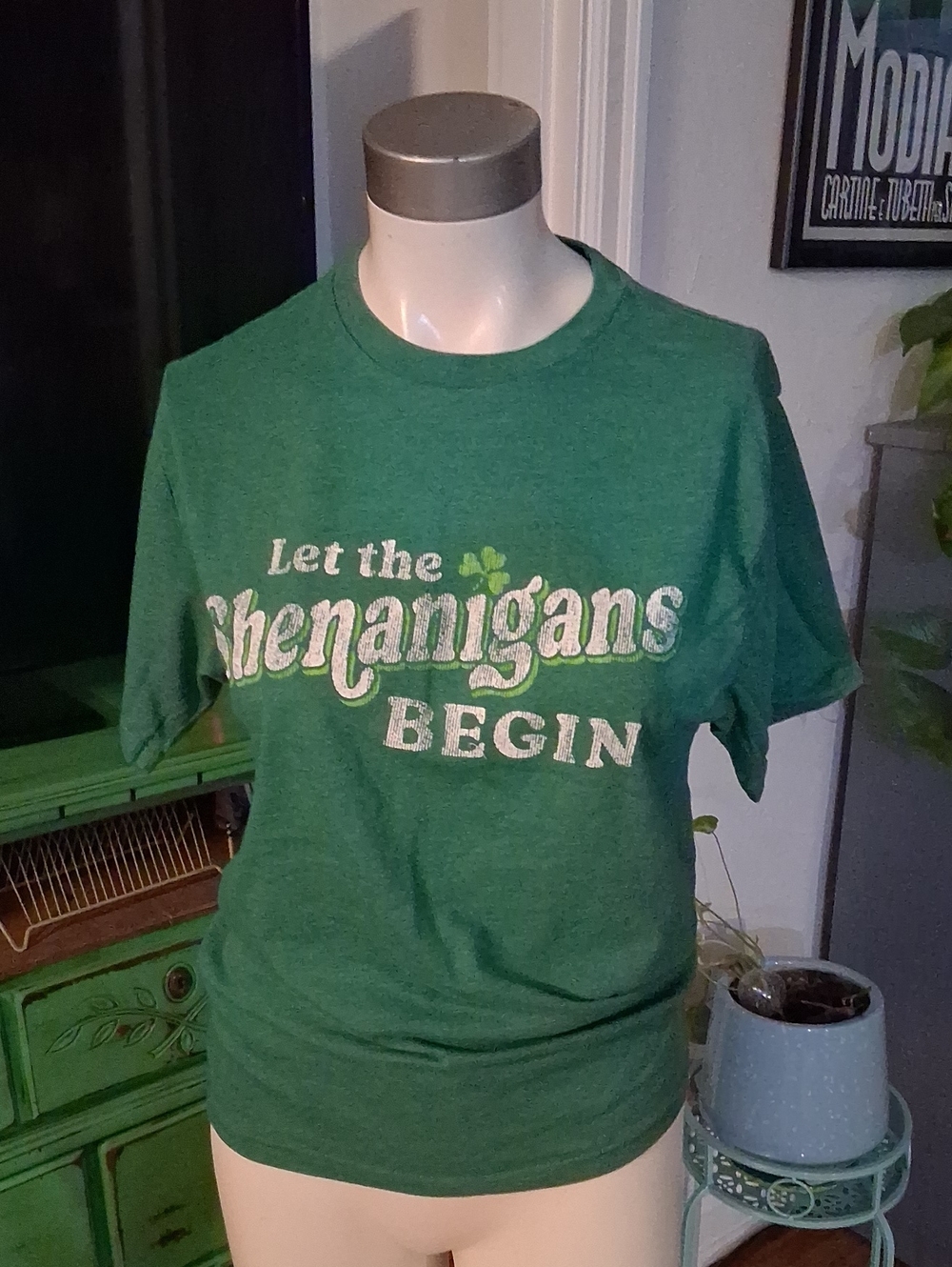 Green 'Let the Shenanigans Begin' Graphic Tee